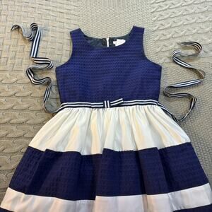 Dorissa Navy Blue & White Party Dress ~ 12